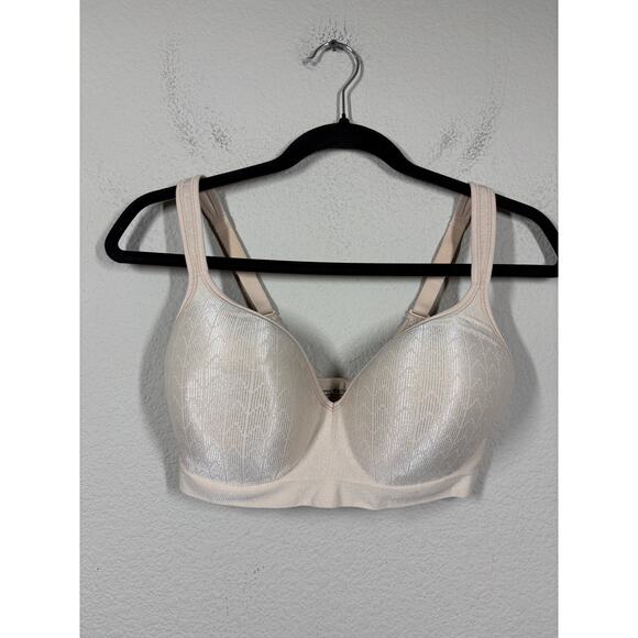 Bali Size 36D Padded Shirt Bra Nude Tan Nylon Blend Unwired Adjustable Straps - Picture 2 of 7